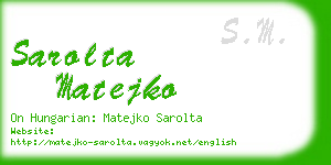 sarolta matejko business card